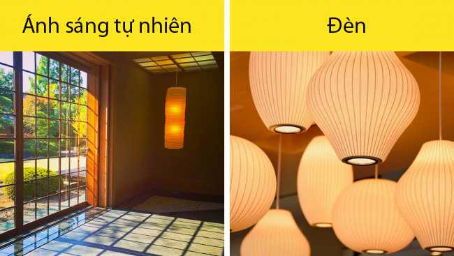 Nhiều ánh sáng mặt trời. Một đặc điểm của ngôi nhà Nhật là nhiều ánh sáng lờ mờ xuyên qua những bức tường. Tường được làm từ vật liệu bán trong suốt làm tiêu tan ánh sáng qua khung ván mỏng. Những chiếc đèn làm từ tre hoặc giấy gạo cũng tạo ra hiệu ứng tương tự.