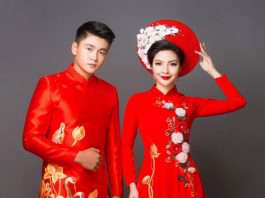 Áo dài uyên ương sang trọng cho mùa xuân hè