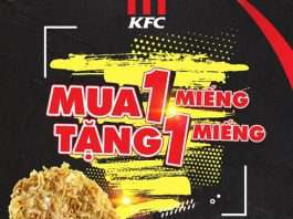 Từ thứ 3 đến thứ 5 hàng tuần tại KFC: “Mua 1 miếng gà tặng 1 miếng gà”!
