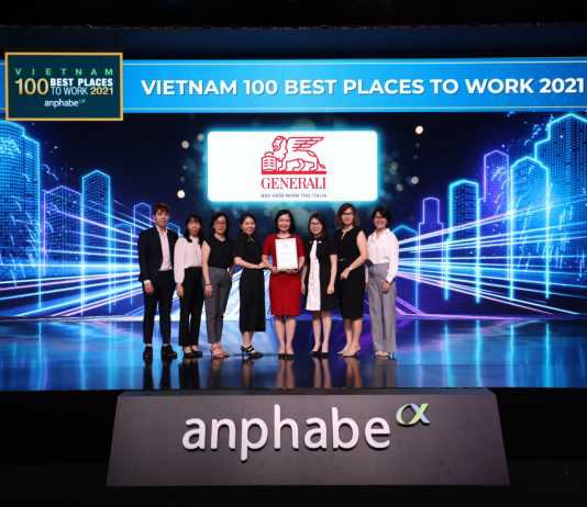 Generali Việt Nam được vinh danh “Top 100 Nơi làm việc tốt nhất Việt Nam 2021”