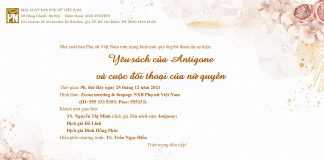 Mời tham dự sự kiện online “Yêu sách của Antigone và cuộc đối thoại của nữ quyền” sáng 25/ 12/2021