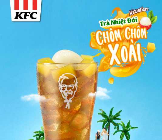 Thưởng thức món mới tại KFC: “Trà Nhiệt Đới Chôm Chôm Xoài”
