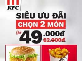 KFC tung chương trình Chọn 2 Món chỉ 49K hấp dẫn