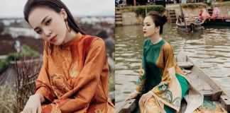 Siêu mẫu My Lê nổi bật với áo dài Hoa Giáp giữa lòng phố cổ Hội An