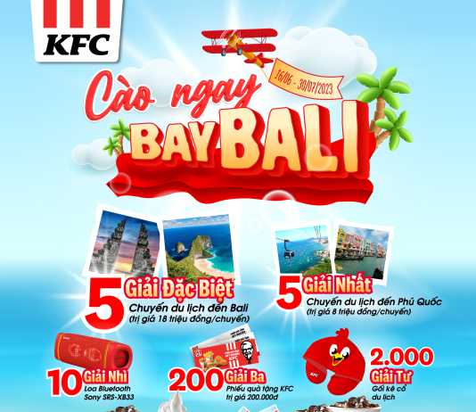 Khuyến mãi “Cào Ngay, Bay Bali” tại KFC
