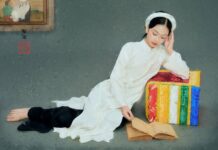 Ruby Tâm Nhi dịu dàng hóa nàng thơ mùa xuân trong tranh Đông Dương