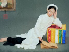 Ruby Tâm Nhi dịu dàng hóa nàng thơ mùa xuân trong tranh Đông Dương