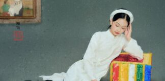 Ruby Tâm Nhi dịu dàng hóa nàng thơ mùa xuân trong tranh Đông Dương