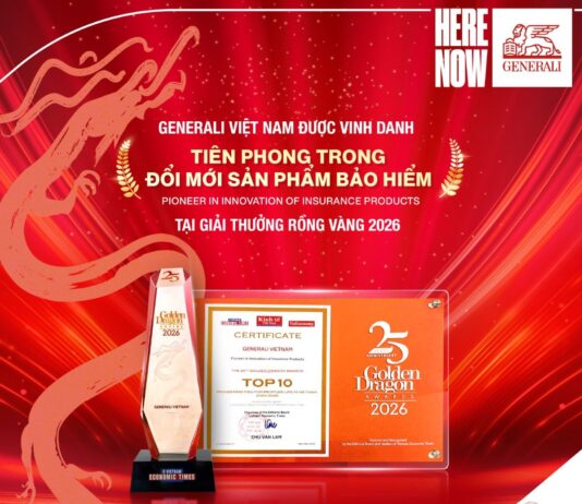 GENERALI VIỆT NAM KHẲNG ĐỊNH VỊ THẾ TRONG ĐỔI MỚI SẢN PHẨM BẢO HIỂM TẠI GIẢI THƯỞNG RỒNG VÀNG 2026