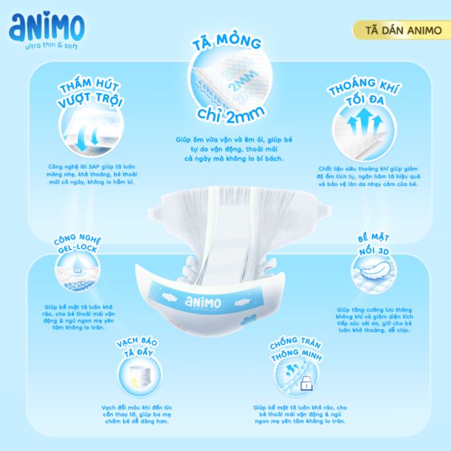 Hội mẹ bỉm đang rầm rộ chia sẻ loại tã này: Mỏng 2mm nhưng thấm hút suốt cả đêm 1 Phu nu hien dai ta Animo 01