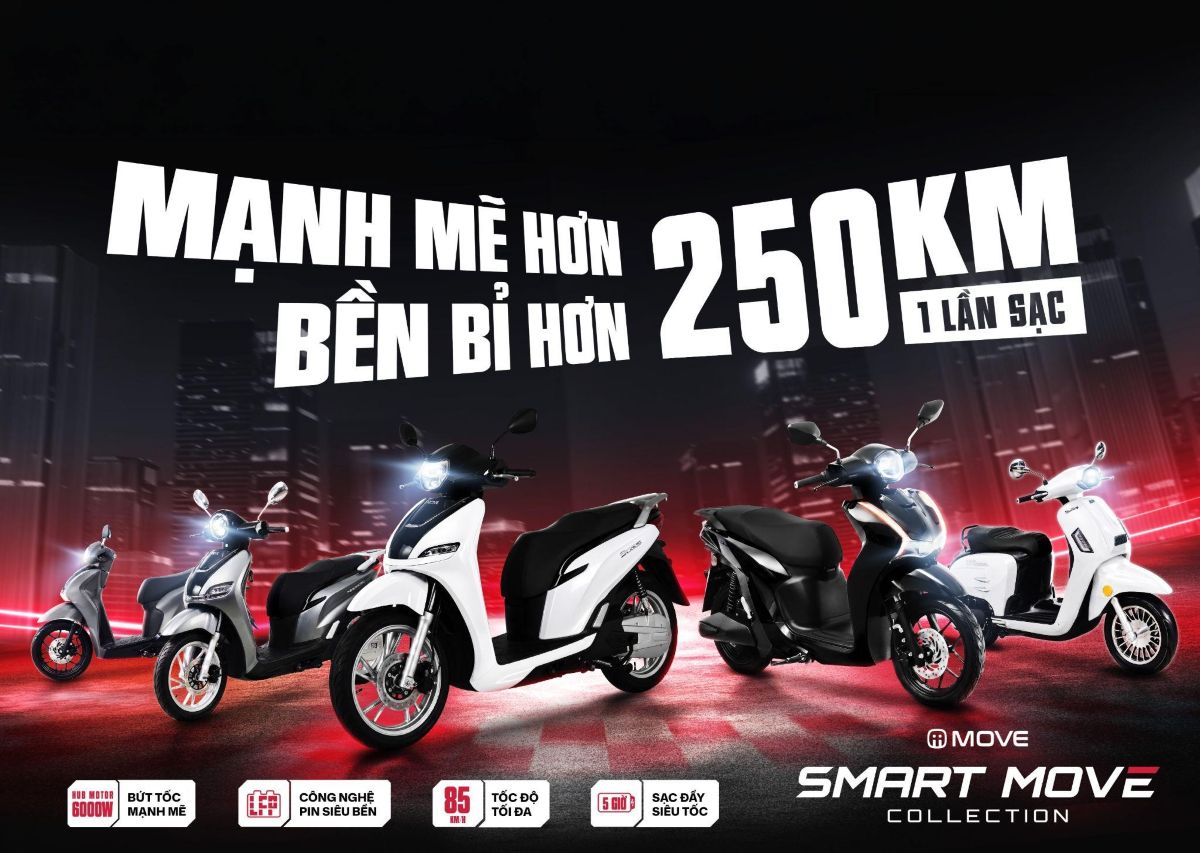 XE ĐIỆN MOVE RA MẮT ĐỒNG LOẠT 5 DÒNG XE MÁY ĐIỆN 1 Phu nu hien dai Xe may dien smart move 01