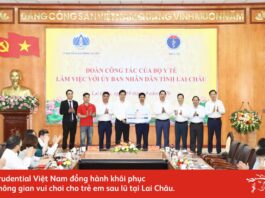 Prudential Việt Nam đồng hành khôi phục không gian vui chơi cho trẻ em sau lũ tại Lai Châu