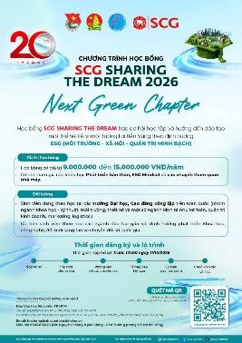 Học bổng SCG Sharing The Dream 2026 chính thức mở đơn, trao 170 suất học bổng và mở ra cơ hội trải nghiệm nghề nghiệp thực tế cho học sinh, sinh viên Việt Nam 1 Phu nu hien dai SCG STD 01