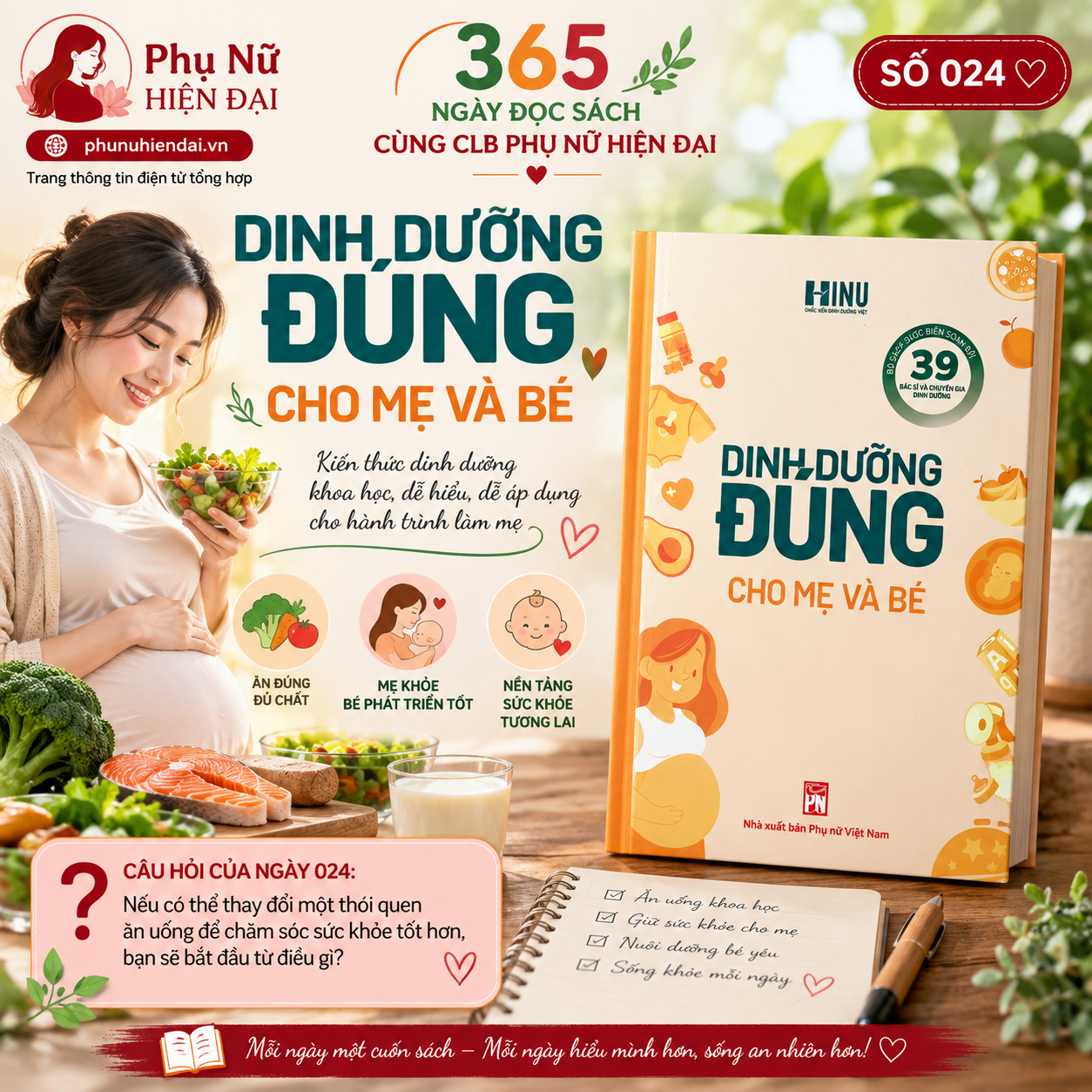 365 NGÀY ĐỌC SÁCH CÙNG CLB PHỤ NỮ HIỆN ĐẠI SỐ 024 - DINH DƯỠNG ĐÚNG CHO MẸ VÀ BÉ 1 Dinh duong dung cho me va be