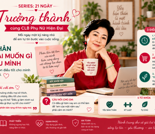 SERIES: 21 NGÀY TRƯỞNG THÀNH CÙNG CLB PHỤ NỮ HIỆN ĐẠI – NGÀY 11: YÊU BẢN THÂN KHÔNG PHẢI MUỐN GÌ CŨNG CHIỀU MÌNH